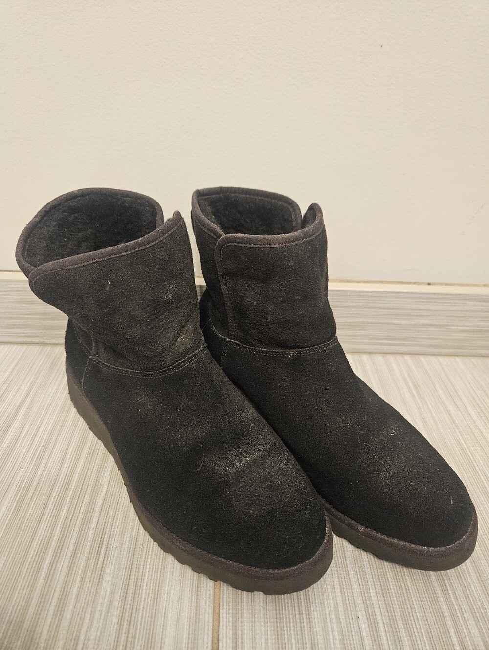 Black UGG Kristin suede wedge ankle boots